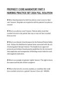 PROPHECY CORE MANDATORY PART II NURSING PRACTICE SET 2026 FULL SOLUTION