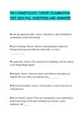 PSI COSMETOLOGY THEORY EXAMINATION TEST 2026 FULL QUESTIONS AND ANSWERS
