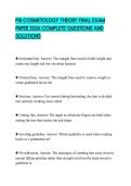 PSI COSMETOLOGY THEORY FINAL EXAM PAPER 2026 COMPLETE QUESTIONS AND SOLUTIONS