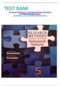  TEST BANK For Research Methods For The Behavioral Sciences 5th Edition By Frederick Gravetter &lpar;Author&rpar;  All Chapters 1 - 16 &sol; Full Complete 2026 Graded A&plus;
