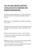 PSYC 304 FINAL RESEARCH METHODS ACTUAL EXAM STYLE QUESTIONS WITH DETAILED SOLUTIONS 2026