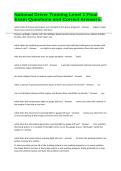 National Driver Training Level 1 Final Exam Questions and Correct Answers&period;