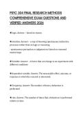 PSYC 304 FINAL RESEARCH METHODS COMPREHENSIVE EXAM QUESTIONS AND VERIFIED ANSWERS 2026