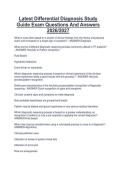 Latest Differential Diagnosis Study  Guide Exam Questions And Answers  2026&sol;2027 