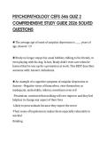 PSYCHOPATHOLOGY CEFS 546 QUIZ 2 COMPREHENSIVE STUDY GUIDE 2026 SOLVED QUESTIONS