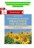 Test Bank for Evidence-Based Practice for Nurses&colon; Appraisal and Application of Research&comma; 6th Edition &ndash; Nola A&period; Schmidt & Janet M&period; Brown &vert; Latest Update 2026 &vert; Exam Prep &vert; GRADED A&plus;