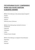 PSYCHOPHARMACOLOGY COMPREHENSIVE REVIEW 2026 SOLVED QUESTIONS ELABORATED ANSWERS