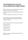 PSYCHOPHARMACOLOGY EXAM 2026 ACTUAL QUESTIONS WITH VERIFIED ANSWERS
