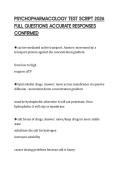 PSYCHOPHARMACOLOGY TEST SCRIPT 2026 FULL QUESTIONS ACCURATE RESPONSES CONFIRMED