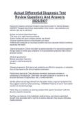 Actual Differential Diagnosis Test  Review Questions And Answers  2026&sol;2027