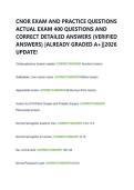 CNOR EXAM AND PRACTICE QUESTIONS  ACTUAL EXAM 400 QUESTIONS AND  CORRECT DETAILED ANSWERS &lpar;VERIFIED  ANSWERS&rpar; &vert;ALREADY GRADED A&plus;&vert;&vert;2026  UPDATE&excl;