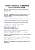 2026&sol;2027 Introduction To Managerial  Accounting Exam Review