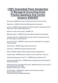 &lpar;100&percnt; Guaranteed Pass&rpar; Introduction  To Managerial Accounting Exam  Practice Questions And Correct  Answers 2026&sol;2027 