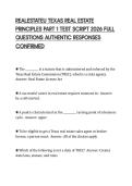 REALESTATEU TEXAS REAL ESTATE PRINCIPLES PART 1 TEST SCRIPT 2026 FULL QUESTIONS AUTHENTIC RESPONSES CONFIRMED