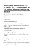 RELIAS LEARNING NURSING TEST ACTUAL EXAM PAPER 2025 COMPREHENSIVE MULTIPLE CHOICE QUESTIONS WITH VERIFIED REVISED ANSWERS
