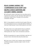 RELIAS LEARNING NURSING TEST COMPREHENSIVE EXAM SCRIPT 2025 MULTIPLE CHOICE QUESTIONS AND ACCURATE VERIFIED ANSWERS