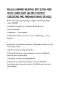 RELIAS LEARNING NURSING TEST EXAM PREP STUDY GUIDE 2025 MULTIPLE CHOICE QUESTIONS AND ANSWERS NEWLY REVISED