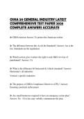 OSHA 511 GENERAL INDUSTRY LATEST COMPREHENSIVE TEST PAPER 2026 COMPLETE ANSWERS ACCURATE
