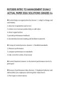 RUTGERS INTRO TO MANAGEMENT EXAM 2 ACTUAL PAPER 2026 SOLUTIONS GRADED A&plus;