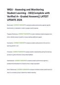 WGU - Assessing and Monitoring  Student Learning - D65&vert;Complete with  Verified A&plus; Graded Answers&vert;&vert; LATEST  UPDATE 2026 