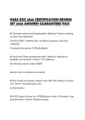 PAEA EOC 2025 CERTIFICATION REVIEW SET 2026 ANSWERS GUARANTEED PASS