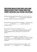 PESTICIDE REGULATION DPR LAWS AND REGULATIONS STUDY GUIDE PRACTICE SCRIPT UPDATED 2026 TESTED SOLUTIONS