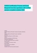 CHSOS Certification Process and Exam Blueprint Overview questions with verified answers complete solution 2026