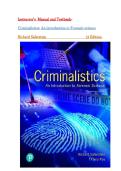 Instructor&rsquo;s Manual and Test Bank - Criminalistics&colon; An Introduction to Forensic Science&comma; 13th edition&comma; by Richard Saferstein&comma; Chapter 1-20&vert;Latest 2026&period;