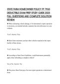 STATE FARM HOMEOWNER POLICY FP 7955 DEDUCTIBLE EXAM PREP STUDY GUIDE 2025 FULL QUESTIONS AND COMPLETE SOLUTION REVIEW