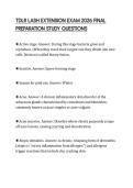 TDLR LASH EXTENSION EXAM 2026 FINAL PREPARATION STUDY QUESTIONS