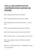 TEXAS ALL LINES ADJUSTER EXAM 2026 COMPREHENSIVE REVIEW QUESTIONS AND SOLUTIONS