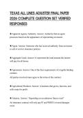 TEXAS ALL LINES ADJUSTER FINAL PAPER 2026 COMPLETE QUESTION SET VERIFIED RESPONSES