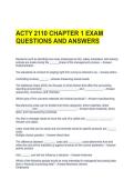 ACTY 2110 CHAPTER 1 EXAM QUESTIONS AND ANSWERS 