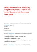 MEDCA Phlebotomy Exam 2026&sol;2027 &vert;  Complete Study Guide & Test Bank with  Practice Questions&sol; Pass Guaranteed&sol; Latest Update   