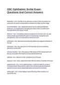 OSC Ophthalmic Scribe Exam- Questions And Correct Answers  