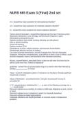NURS 665 Exam 3 &lpar;Final&rpar; 2nd set Questions and Answers 