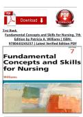 Test Bank for Fundamental Concepts and Skills for Nursing&comma; 7th Edition by Patricia A&period; Williams &vert; ISBN&colon; 9780443245237 &vert; Latest Verified Edition PDF