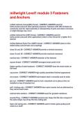 millwright Level1 module 3 Fasteners and Anchors Questions And Answers With Verified Study Solutions Rated A&plus;
