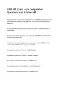 AAB MT Exam Hem Coagulation Questions and Answers