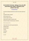 Bio 101 NVCC Final Exam - Biology in Focus ALL 400 QUESTIONS AND CORRECT ANSWERS LATEST UPDATE THIS YEAR&period;pdf
