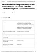 NIHSS Stroke Scale Testing Exam &lpar;2026&rpar; UPDATE Verified Questions And Answers &vert; With 100&percnt; Correct Answers graded A&plus; Guaranteed Success&excl;&excl;