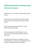 ABC Prosthetic EXAM Transfemoral exam with correct answers