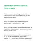 ABC Prosthetics Written Exam with correct answers