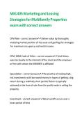 MKL405 Marketing and Leasing Strategies for Multifamily Properties exam with correct answers 