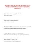HONDROS NUR 180 MENTAL HEALTH EXAM 1 2026 QUESTIONS AND CORRECT ANSWERS GRADED A&plus;