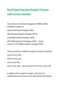 Real Estate Practice Chapter 15 exam with correct answers