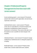 Chapter 1 Professional Property Management An Overview exam with correct answers