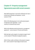 Chapter 47 - Property management Agreements exam with correct answers 