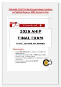 2026 AHIP 2025&sol;2026 Final Exam Updated