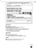 Pearson Edexcel In GCE History &lpar;8HI0&sol;1F&rpar; Advanced Subsidiary  Paper 1&colon; Breadth study with interpretations  Option 1F&colon; In search of the American dream&colon; the USA&comma; c1917&ndash;96 2025 ACTUAL QUESTION PAPER AND MARKING SCHEME &lpar;MERGED&rpar;